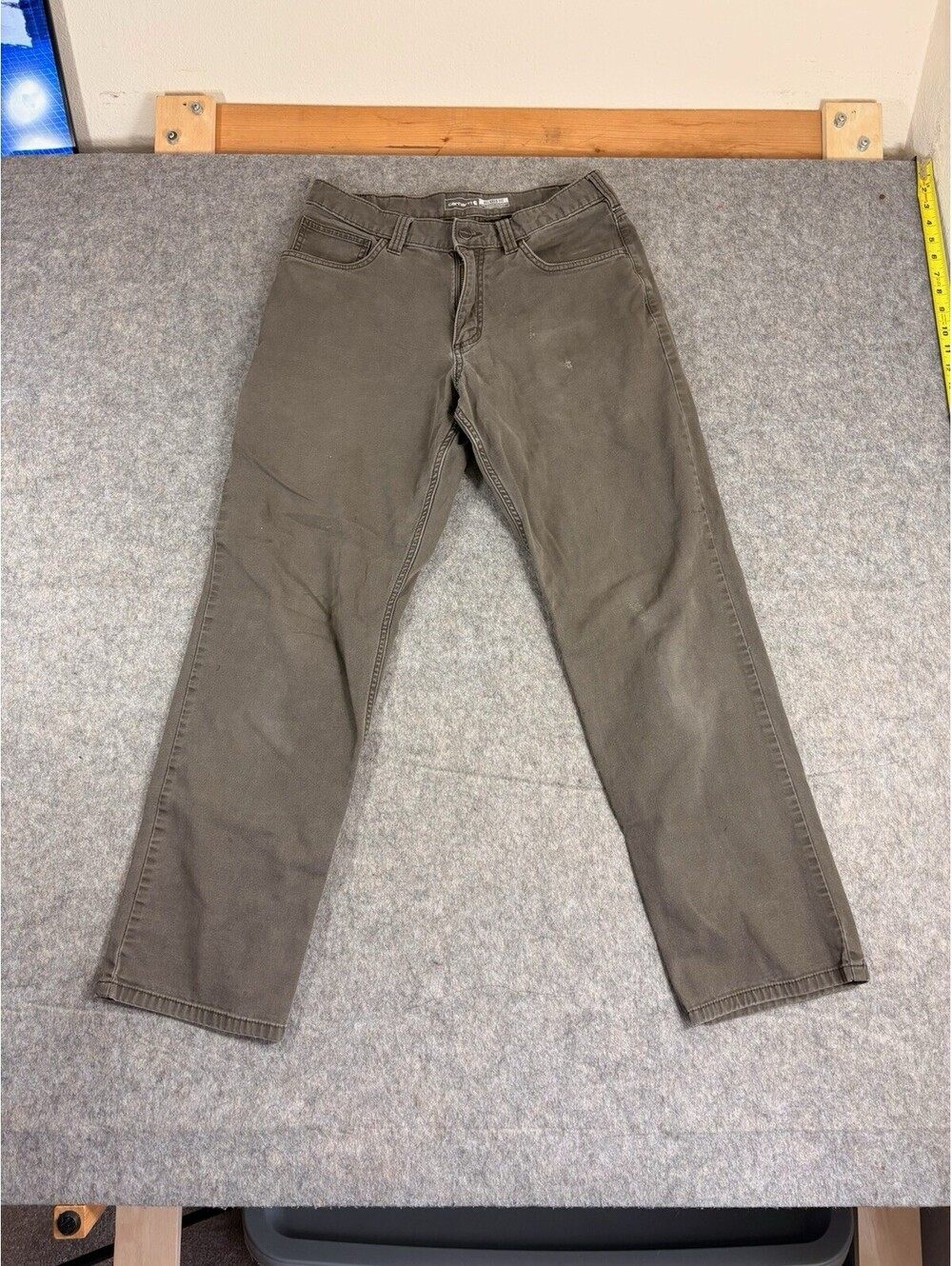 Carhartt Rugged Flex Relaxed Fit Canvas Work Pants Mens 32x30 Gray
